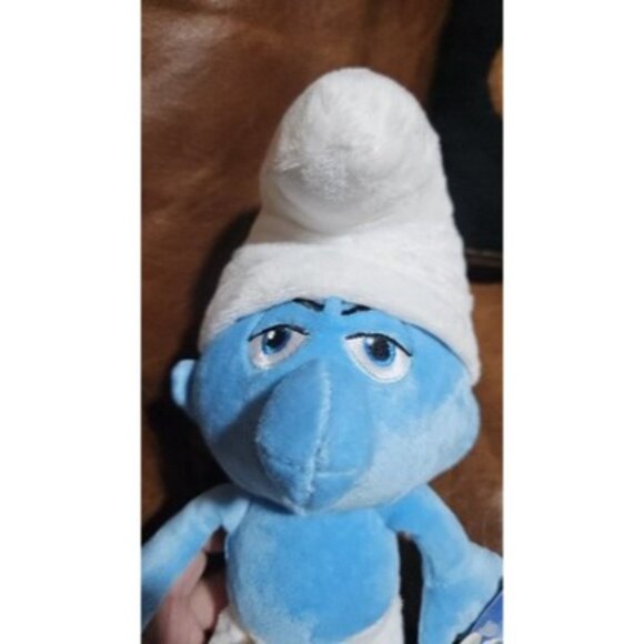 Grouchy Smurfs Plush Doll 10" White Hat Big Feet Sewn Eyes Stuffed Toy 2011 - Picture 5 of 8